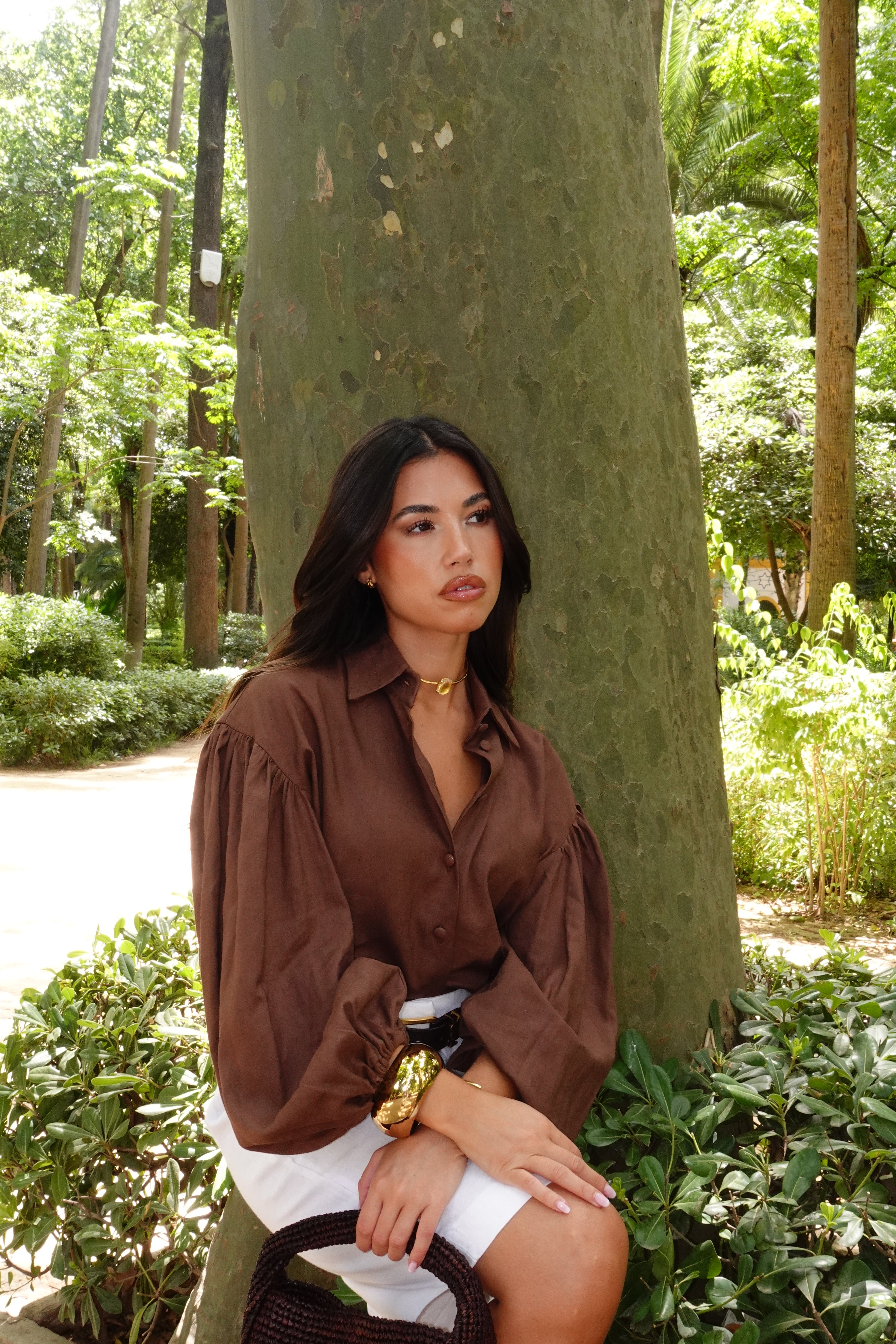 CAMISA MARTA MARRÓN