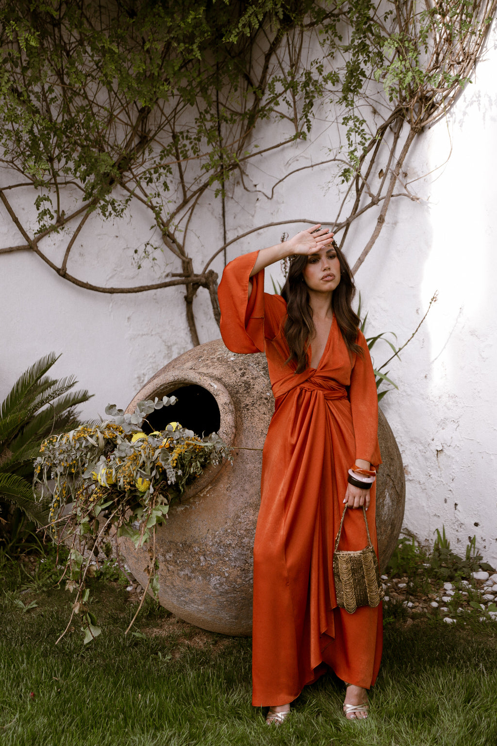 VESTIDO KIMONO LAURA NARANJA
