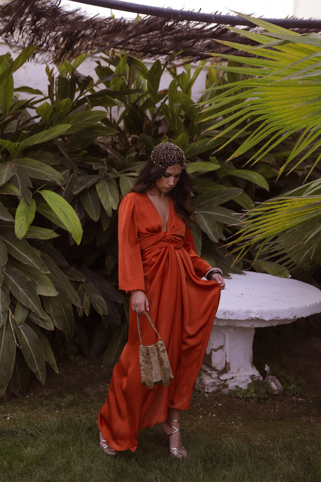 VESTIDO KIMONO LAURA NARANJA