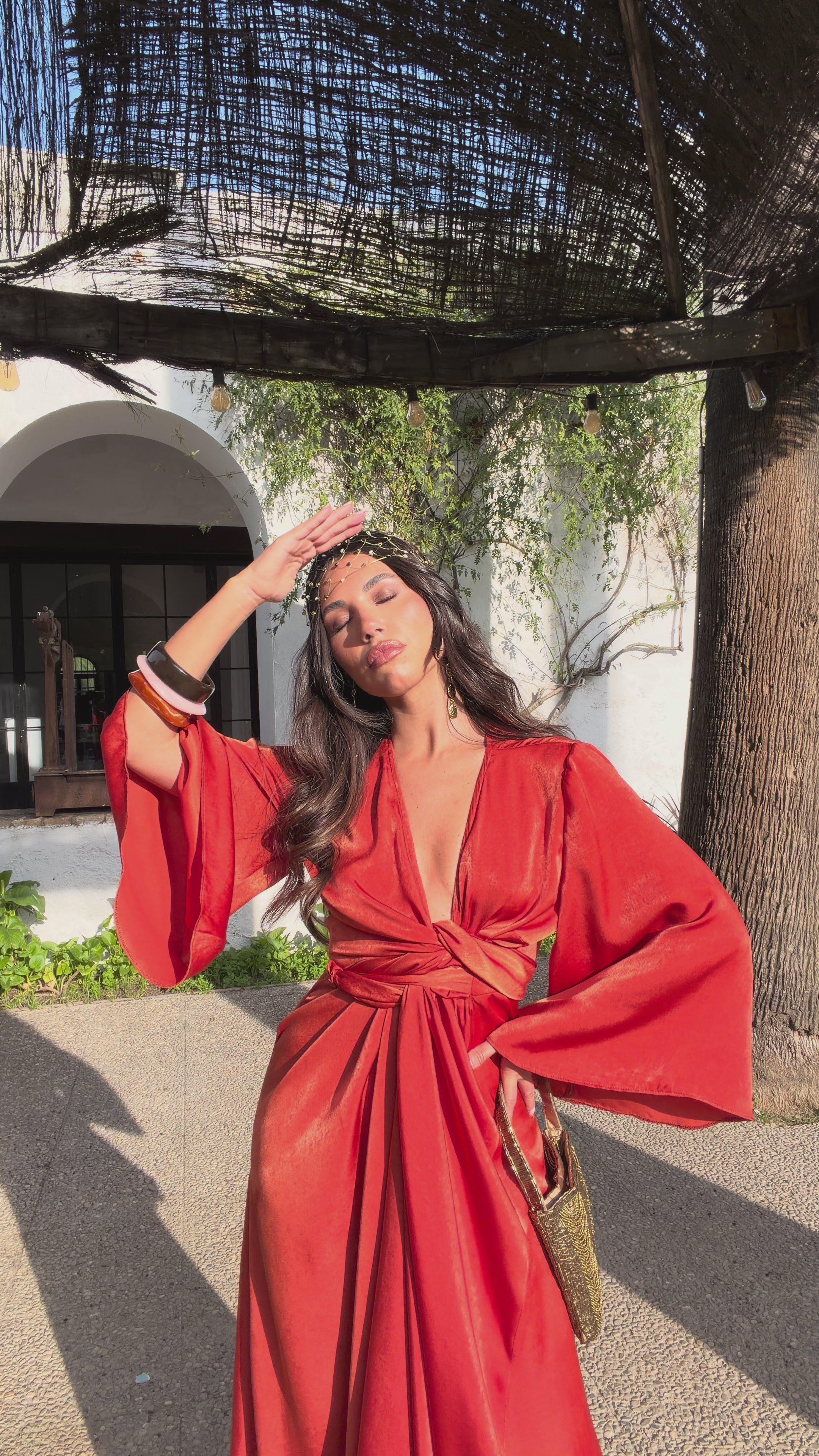 VESTIDO KIMONO LAURA NARANJA